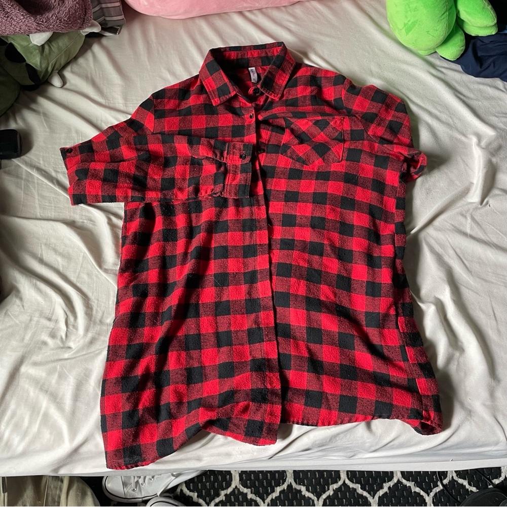 Acting Pro Red/Black Plaid Flannel